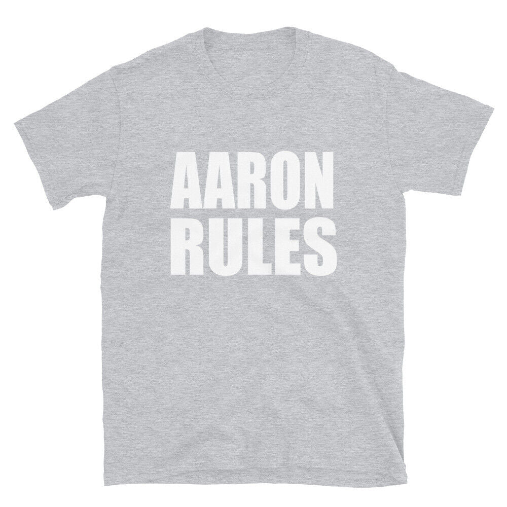 Aaron Rules Son Daughter Boy Girl Baby Name TShirt